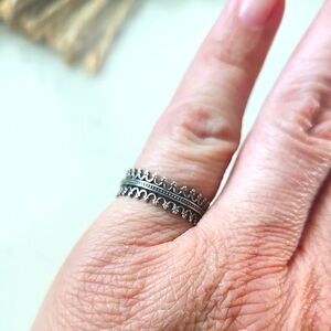 NEW Genuine Sterling Silver Diadem Crown Ring
